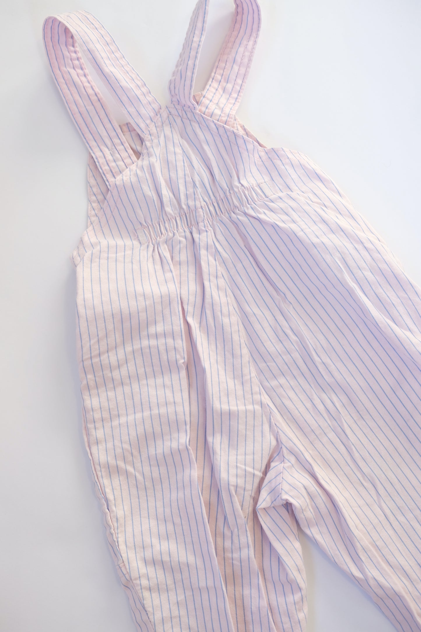 Vintage pink stripe overalls 6months